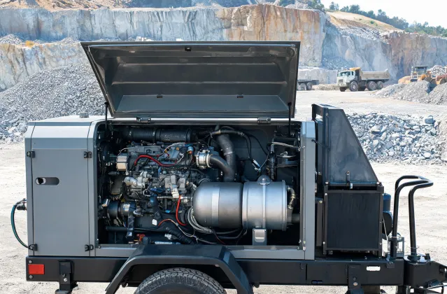 Tier 4 Final diesel engine bay on compressor