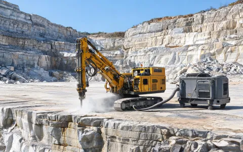 Quarry surface rock drill on bench
